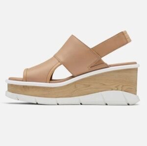 SOREL Joanie III Slingback Wedge Sandal - Honest Beige Sz 8.5